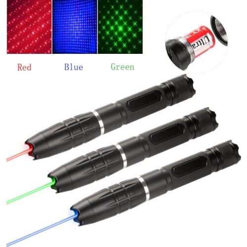 High Power Laser Pointer Torch 445nm 10000m Multifunction Focusable Red Green Burn Laser Sight Flashlight Burn Match