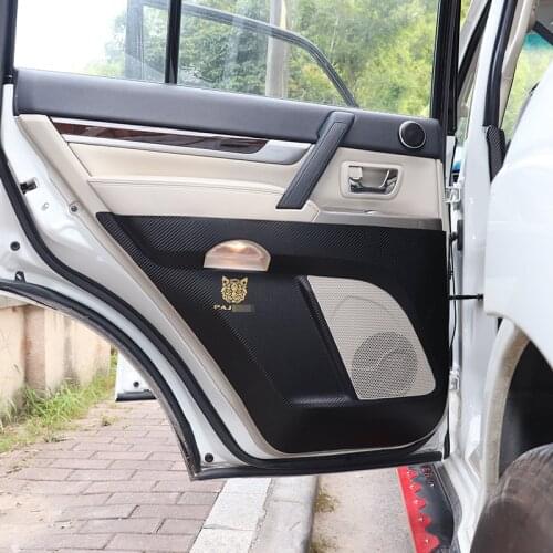 For Mitsubishi Pajero V97V93 12-18 Door Protection Anti Kick Pad Car Styling PU Leather Protective Stickers Interior Accessories