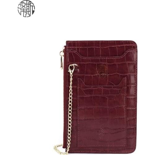 Zenos Ins Fashion Burgundy Women Cell Phone Cover Bags Shoulder Lady Purse Wallet Femme Bag