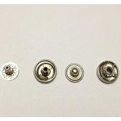 12 mm Diameter Silver Snaps Buttons Fasteners Bag Rivets Purse Studs Decorations Findings 300sets/lot