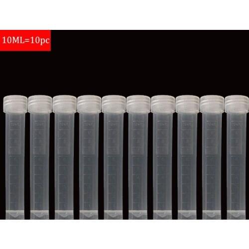 10pcs 10ML Graduated Plastic Graduated Cryogenic Refrigeration Tube Laboratory Transparent Sample Storage Container Tube