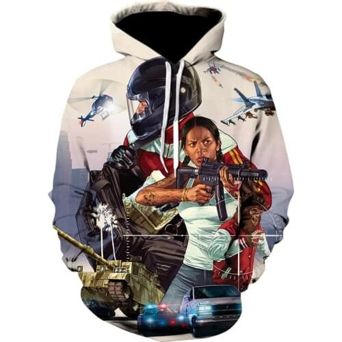 2021 High Quality Sweatshirts Men/Women Grand Theft Auto 3D Print stylish hoodies loose Long Sleeve GTA 5 funny Streetwear S-6XL
