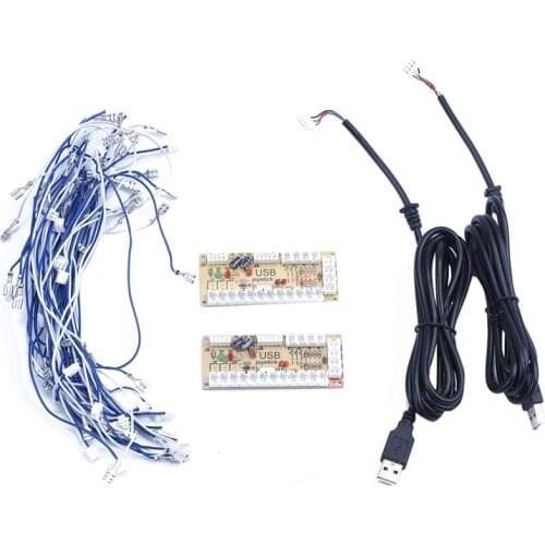 2X Zero Delay Arcade USB ENCODER PC TO JOYSTICK FOR 2PIN JOYSTICK & 4.8MM BUTTON