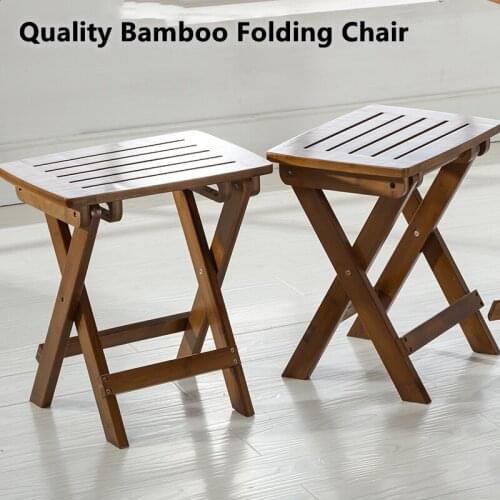 39.5x30x40cm Quality Folding Bamboo Stool Simple Low Leisure Modern Simple Portable Chair Home Dining Seat Thicken Square Stool