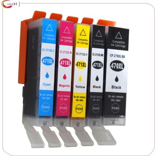 5Pack Compatible Inkjet Cartridge For Canon PGI-470 CLI-471 PIXMA MG5740/MG6840 Printer Ink Cartridge