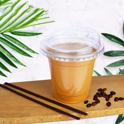 50pcs Net red PET plastic 92mm caliber cold drink packaging cups ice cream pudding yogurt dessert cup coffee tea cup with lid