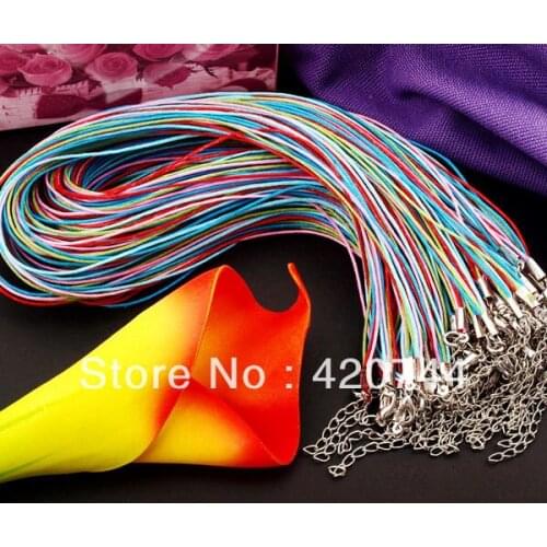 50PCS Multicolor Waxed Cotton Cord String Thread 1mm Clasp HOT