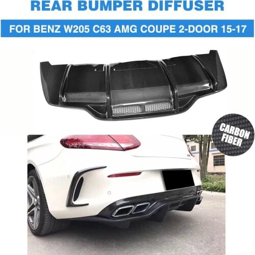 Carbon Fiber Rear Bumper Exhaust Diffuser Lip for Mercedes Benz W205 C205 C63 AMG Coupe 2 Door Only 2015-2017 Convertible