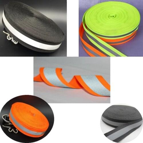 Safety Silver Reflective Sew on Fabric Tape Strap Vest Webbing 25mm