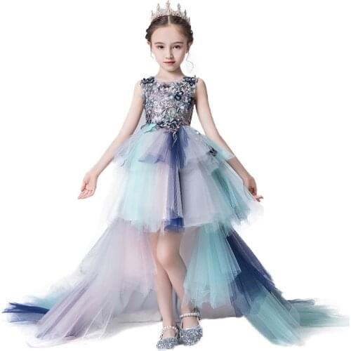 Kids Wedding Long Mermaid Dress Girls First Communion Pageant Dresses Teenagers Birthday Carnival Costumes Vestidos Primera