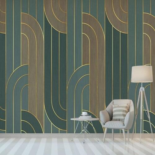 Photo Wallpaper Modern Geometric Abstract Golden Lines Texture Living Room Bedroom Background Wall Painting Papel De Parede 3 D