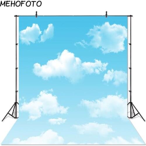 MEHOFOTO Blue Sky and White Clouds Backdrop Baby Kids Portrait Photo Booth Studio Backdrops Party Banner Photography Background