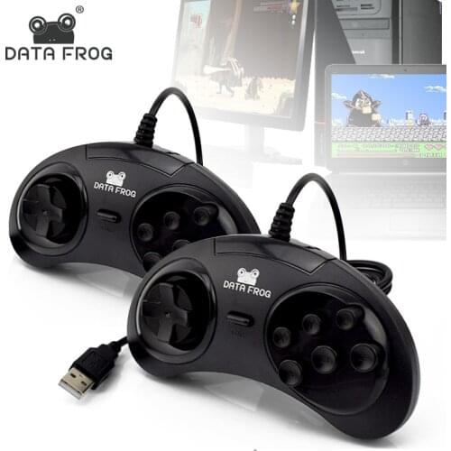 Data Frog 6 Buttons Controller for PC USB Gamepad Control for SEGA 16 Bit MD Games on Computer/MAC USB Gaming Joystick