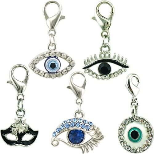 JINGLANG Cute Eyes Charms Enamel Drop Pendants Charms For Jewelry Making Accessories 50 pcs