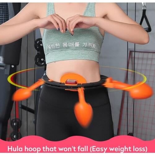 Smart Counting Hoops Yoga Fitness Exerciser Circle Never Falling Adjustable Waist Training Ring Abdominal Trainer Loss Fit