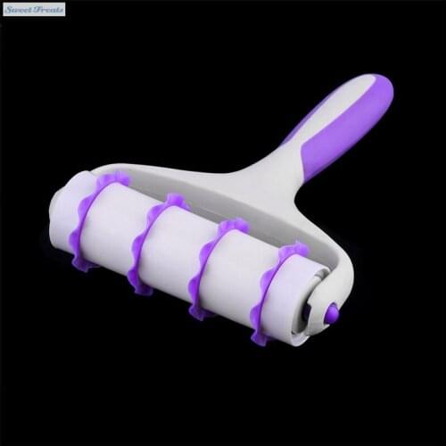 Fondant Strip Ribbon Cutter Sugarcraft Cake Decorating Tools Plastic Cake Rolling Pin Embosser Roller Set Baking Cake Tools