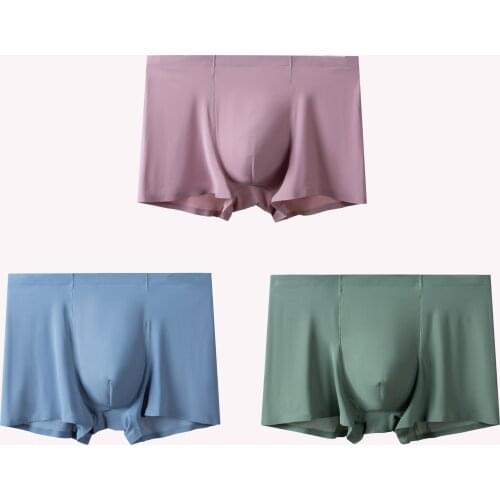 3 summer mens silk boxer underwear sexy multicolor men underwear comfortable fit New products