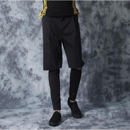 Male personality feet pants mens harem pants anti-wrinkle elastic slim mens skinny pants male black pantalon homme england