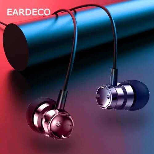 EARDECO Gold Spiral Shape In ear Wired Earphone Stereo Headset with Mic 3.5mm Metal Earbuds Wire Deep Bass for Phone Iphone mp3