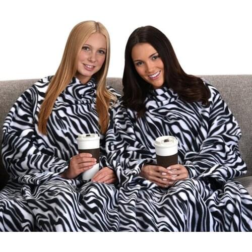 Lazy Blanket Air Conditioning Blanket Warm Comfortable Sofa Decoration Home Printed Blanket Double-sided Velvet Wearable Blanket