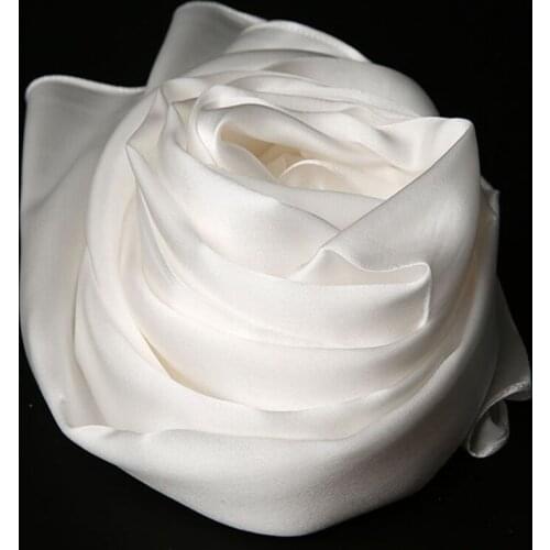 Plain Satin Solid 100% Silk Scarves Women Fashion Hijab Headscarf Veils Factory Directly Sell scarves Hangzhou Silk Shawl Wrap