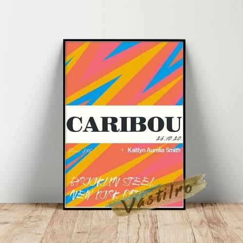 Caribou Gig Poster Wall Stickers Music Band Abstract Illustration Bar Pub Fans Wall Art Decor Print Picture Canvas Painting Gift