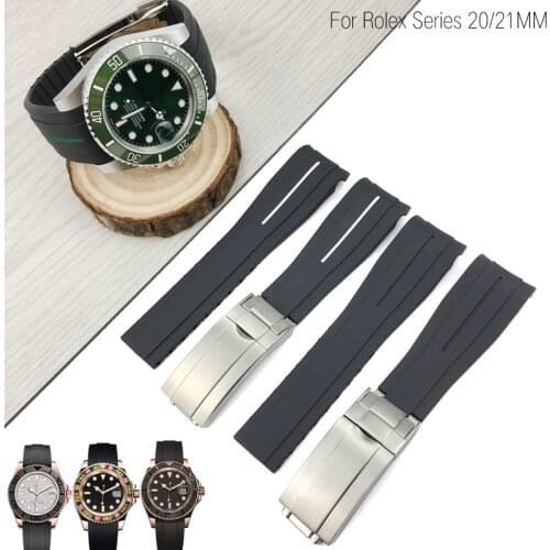 20mm 21mm Rubber Silicone Watchband Colorful Watch Strap for Role Rolex Daytona Submariner DEEPSEA GMT OYSTERFLEX Watch
