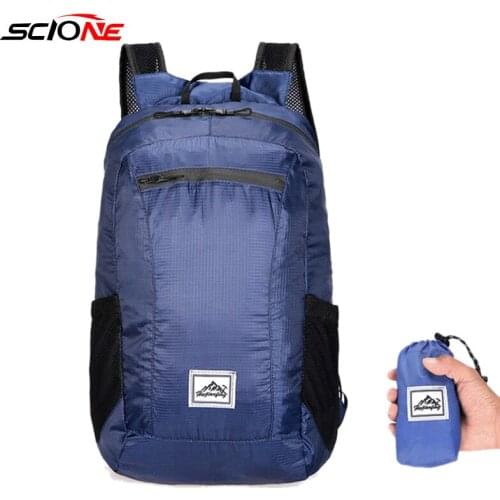 Foldable Mountaineering Backpack Gym Bags Women Lightweight Bagpack Hiking Portable Backpack Nylon Waterproof Outdoor Bag XA104G
