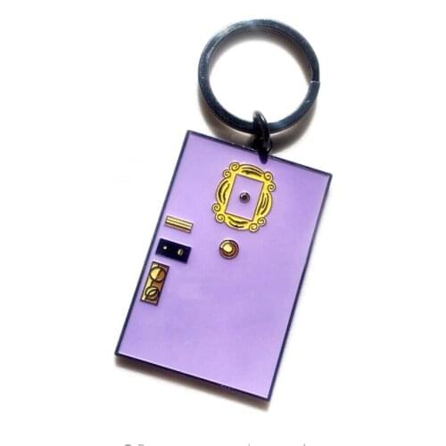 TV Series Friends Monicas Door Frame Keychains Key Ring Chains Charms Alloy TV Show Collection Pendant Metal Jewelry Accessory