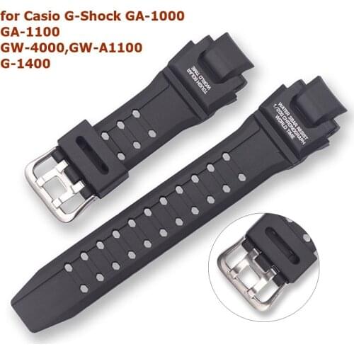 For Casio G-Shock GA-1000 GA 1100 GW-4000 GW-A1100 G-1400 Diving Sport Watch Bracelet Waterproof PU Silicone Watch Accessories