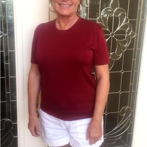 Last 20 PCS Outlets Heavy Quality 200GSM Womens 100% Australia Merino Wool T Shirt Short Sleeve , Ladies Merino Wool T Shirt