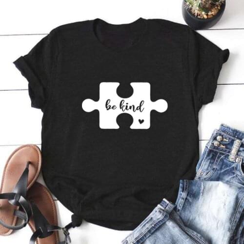 Be Kind Funny Print T Shirt Women Summer O-neck Short Sleeve Camiseta Mujer Casual Tshirt Women Loose Tee Shirt Femme Top