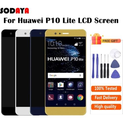 LCD For Huawei P10 Lite Lcd Display Touch Screen Digitizer Assembly Black White Gold Free Shipping
