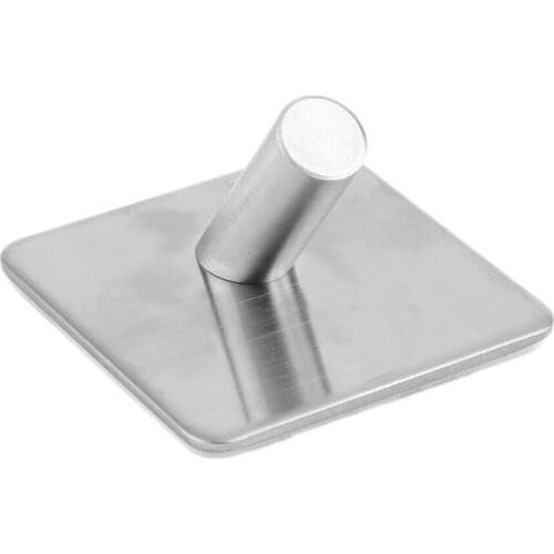 1/2/4 Hooks 304 Stainless Steel Self Adhesive Hook Hat Key Rack Bathroom Kitchen Towel Hanger Wall Mount Stick On Sticky Hanger