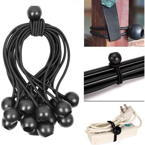 10Pcs Plastic Ball Bungee Cords Tie Tarpaulin Elastic Rope Canopy Bungee Balls Bands Accessories for Tents Camping Cargo #40