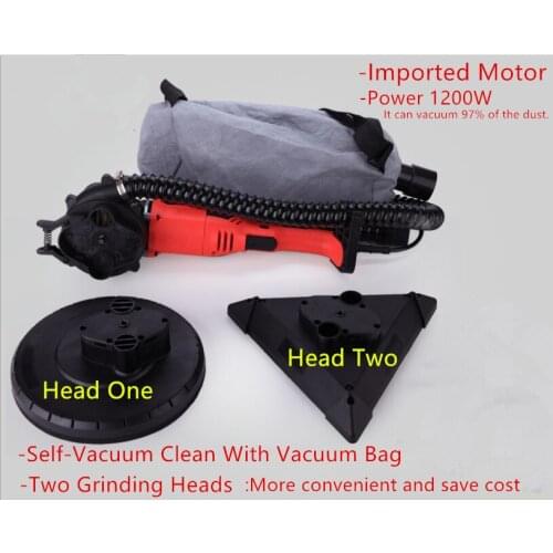 1200W Two Grinding Heads 360 Angle Vacuum Clean Type Wall Putty Machine Polisher Machine Wall Sanding Machine Grinding Machine