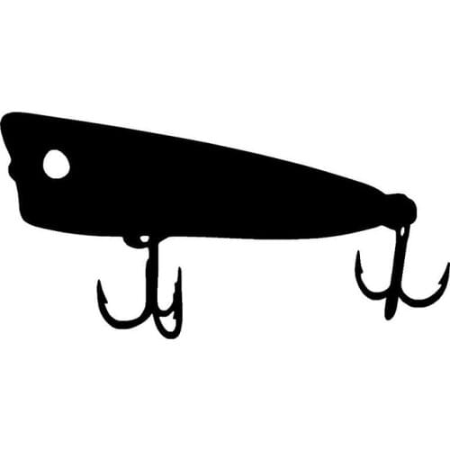 15.2*7.7CM Interesting Lure Fishing Lure Vinyl Decal Car Stickers Black Silver C2-0594
