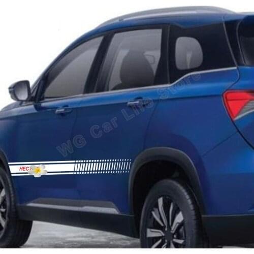 2pcs Car Styling DIY Sticker For MG HECTOR Car Long Side Stripe Stickers Graphics Vinyl Film Decals