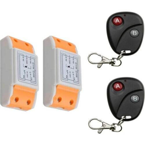 2016 new 220 v 1 ch wireless remote control switch 2 piece receiver +2 piece transmitter Classic 2 key