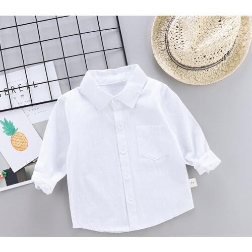 2020 Children SOLID WHITE Boys/girls Shirts Kids Tops Boys/girls Long Sleeve Baby Wedding Clothing Pikachu Baby Top Tee Shirts