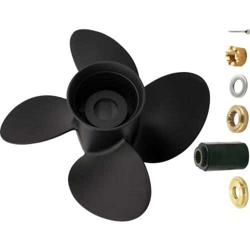 4 blade 4x13x17 for Yamaha 15 teeth spline 50-130hp Interchangeable hub marine Aluminium propellers yamaha right hand