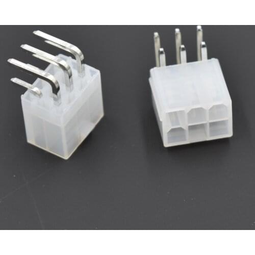 4pcs/lot 5557 Molex 4.2mm 2*3 6Pin white Connector Double Row Bending Needle Socket for Control Board