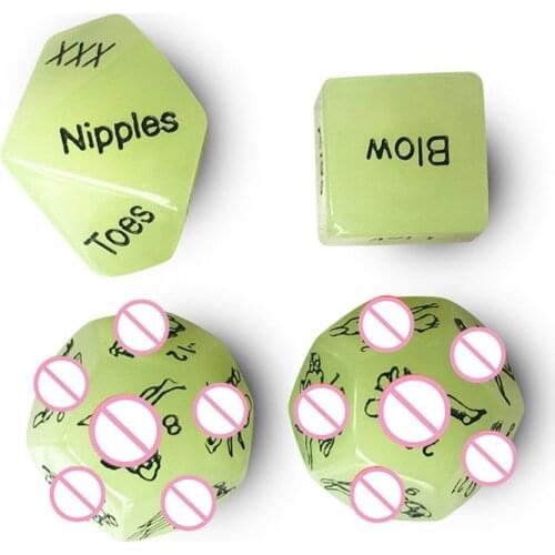 4pcs/lot bedroom dice couple game glow in the dark toy for Grownups adult lovers funny gift male female novelty toy