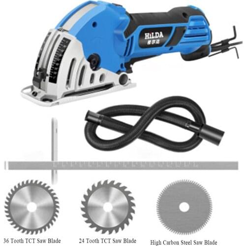 500W Electric Mini Circular Saw Multi-function Portable Chainsaw with House-hold Metal Washer Rail Circular Saw Electric Saw