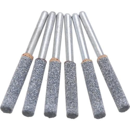 6pcs 3/16" 4.8mm Diamond Chainsaw Sharpener Burr Stone File Chain Saw Electric Grinding Drill Bit Mayitr