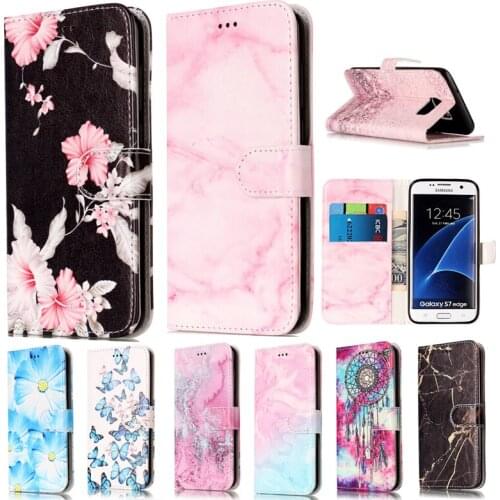 Case For Samsung Galaxy S5 S6 S7 S8 Plus S7 edge Cover Luxury Flip Card Slot stand holder leather Soft phone Case capa kimTHmall