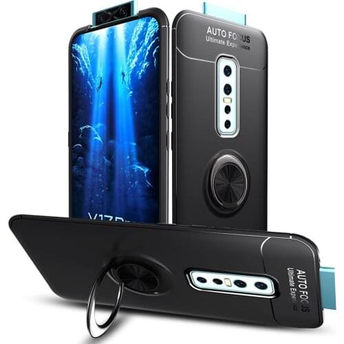 V17 Pro Case For Vivo V17 Pro Case Car Holder Stand Magnetic Bracket TPU Cover For Vivo V17 Pro Wite Finger Ring Capa