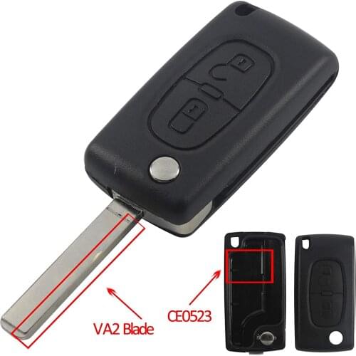 Remote Car Key 3 Buttons Flip Folding Key shell For peugeot 408 308 407 406 208 307 partner VA2 Blade Remote Key Case Fob CE0536