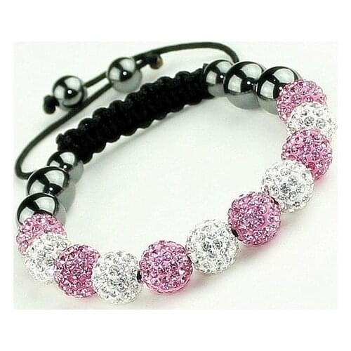 Factory Best 10mm CZ Disco Beads crystal Bracelet .hr1 Wholesale Free Shipping Rhinestone Jewelry
