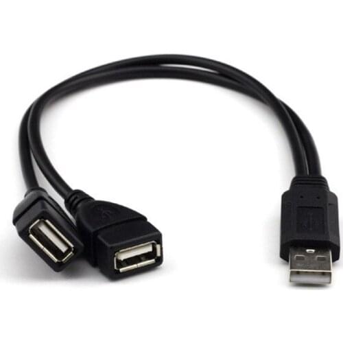 Adapter Cable USB 2.0 1 Male To 2 Dual Female Jack Y Splitter Data Hub Power Adapter USB Charging Power Cord Extension Cable